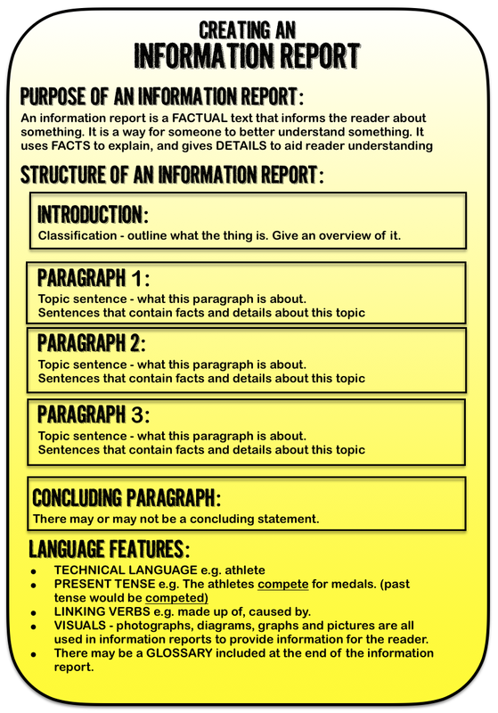 report paragraph structure